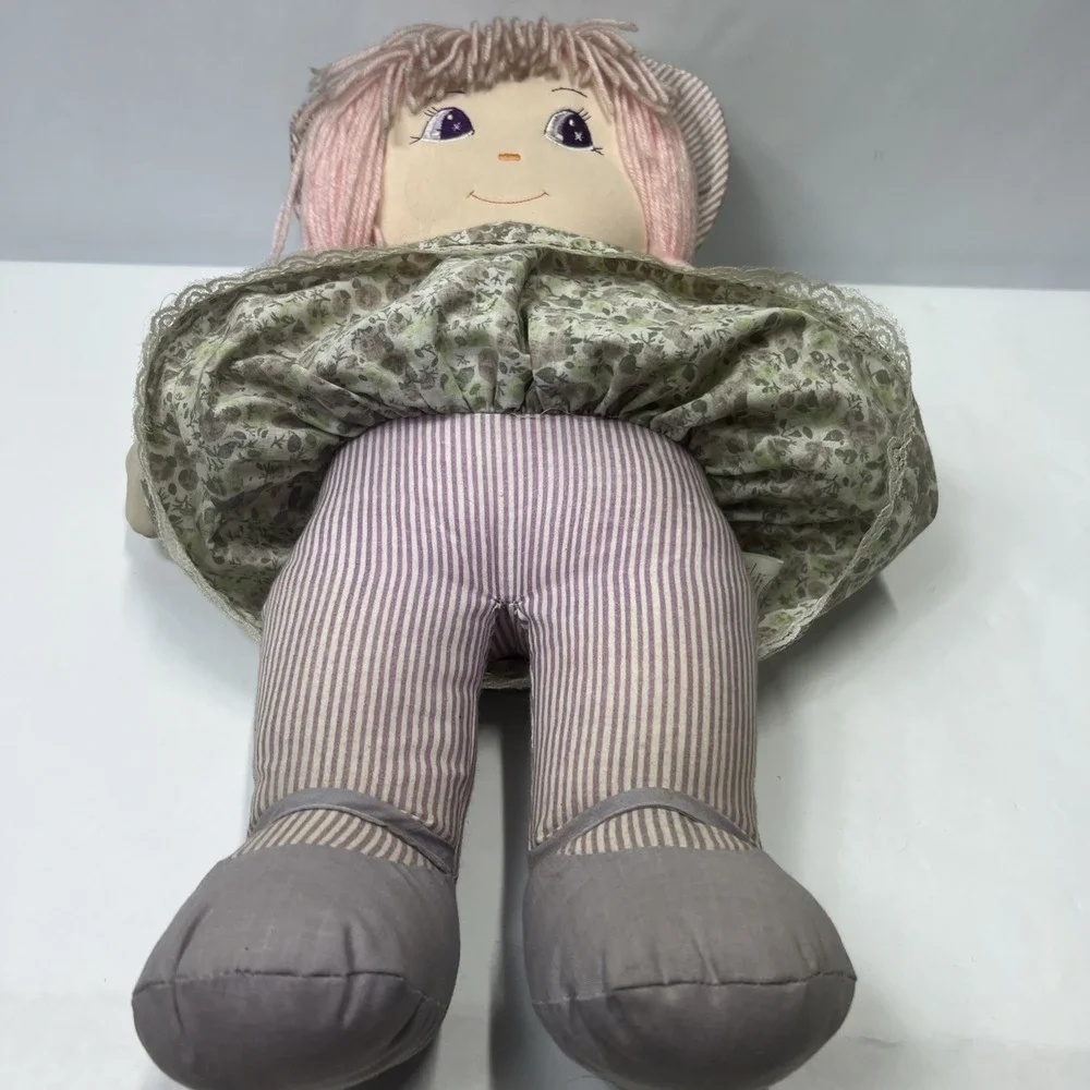 Vintage Plush Doll 1992 New With Tags‎ Pink Hair Floral Dress. PA 3305. Rare!